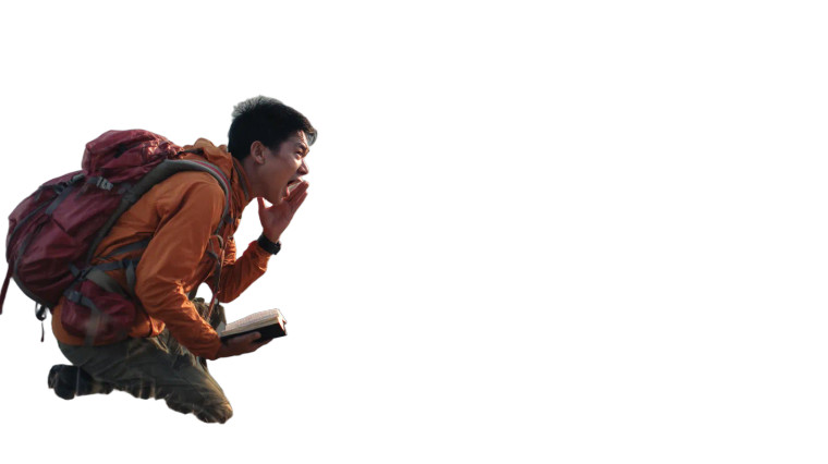 Shouting Asian Man Vinyl Car Decal Sticker – Waterproof & UV-Resistant 