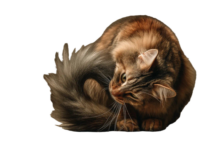 Cat Biting Tail Vinyl Car Decal Sticker – Waterproof & UV-Resistant 