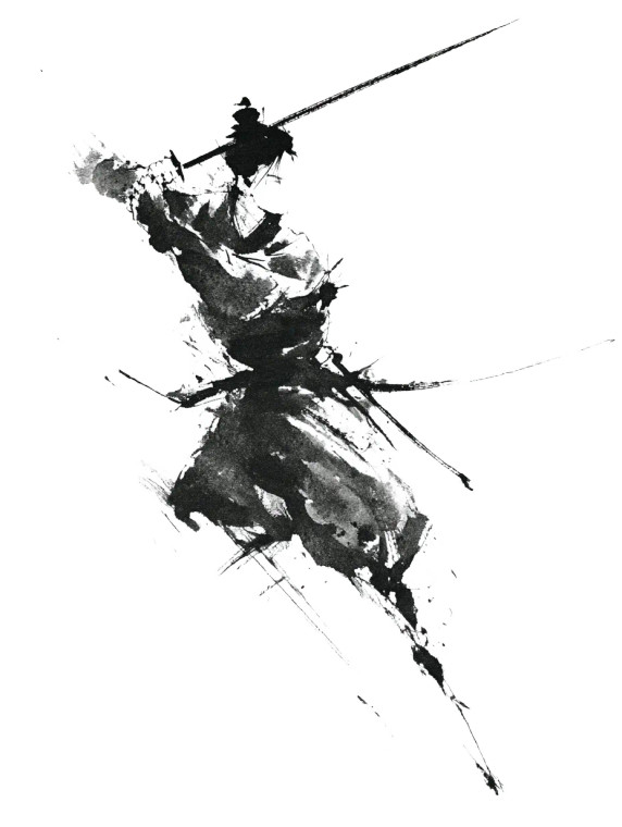 Ink Swordsman Vinyl Car Decal Sticker – Waterproof & UV-Resistant 