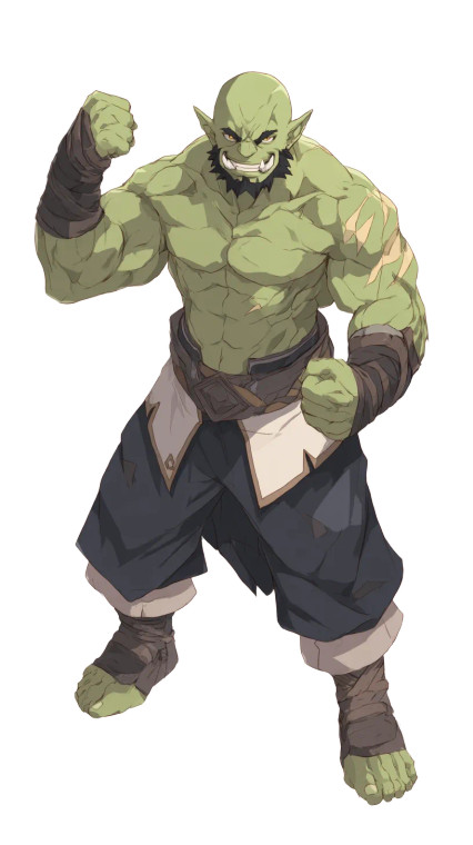 Bulky Bald Orc Vinyl Car Decal Sticker – Waterproof & UV-Resistant 