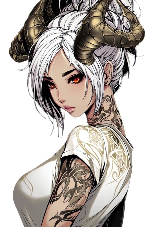 Demonic Anime Girl V4 Vinyl Car Decal Sticker – Waterproof & UV-Resistant 