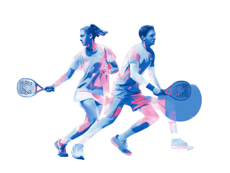 Padel Players Vector Vinyl Car Decal Sticker – Waterproof & UV-Resistant 