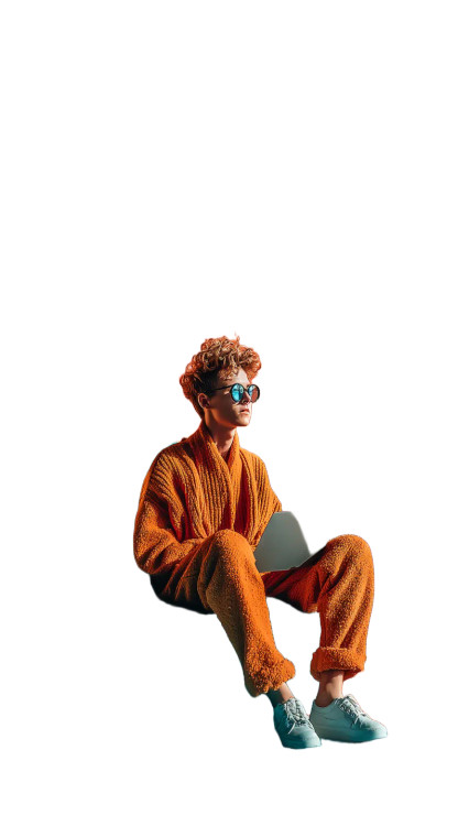 Young Man Working V3 Vinyl Car Decal Sticker – Waterproof & UV-Resistant 