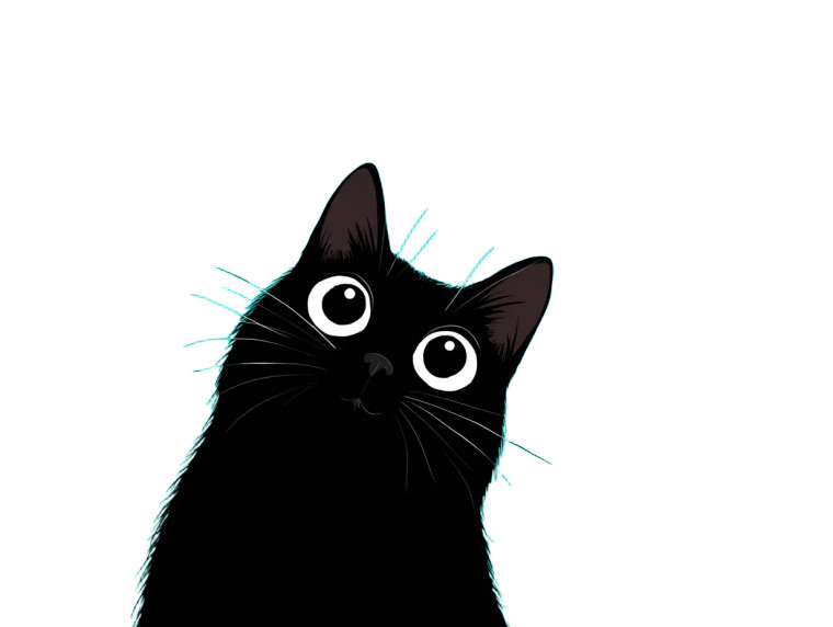 Cartoon Black Cat V3 Vinyl Car Decal Sticker – Waterproof & UV-Resistant 