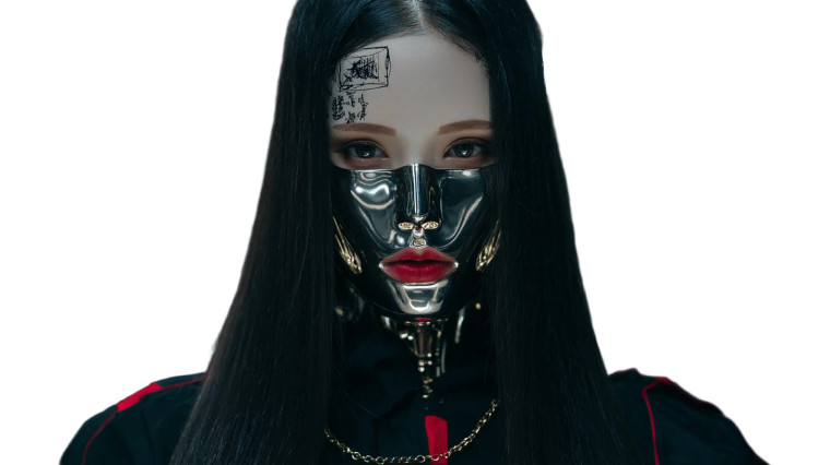 Metahuman Girl Face Vinyl Car Decal Sticker – Waterproof & UV-Resistant 