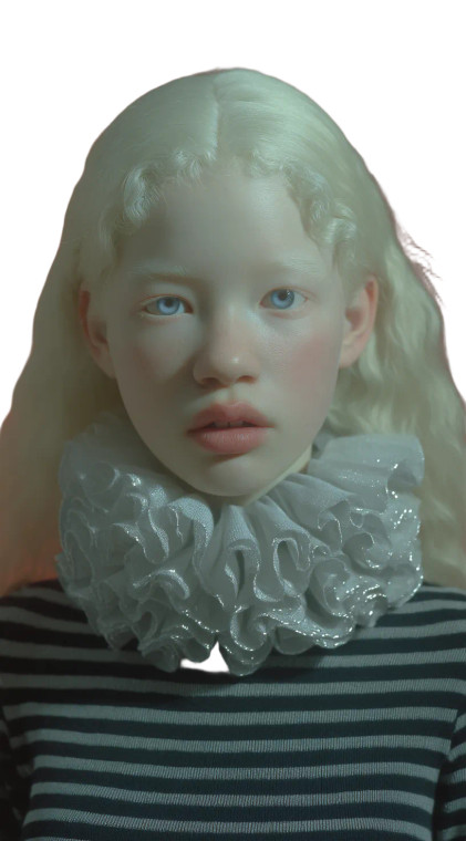 Albino Woman Portrait V6 Vinyl Car Decal Sticker – Waterproof & UV-Resistant 