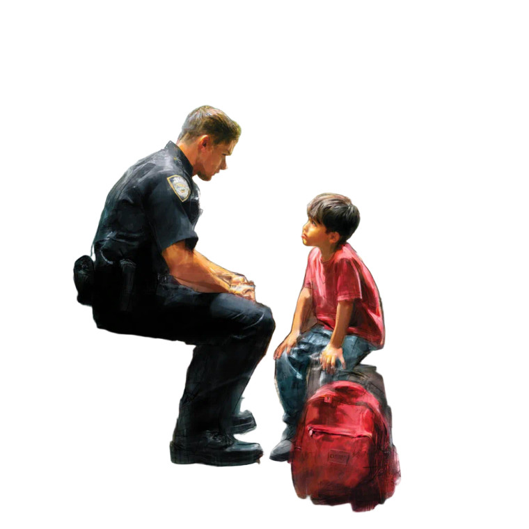 Modern Rockwell Scene Vinyl Car Decal Sticker – Waterproof & UV-Resistant 