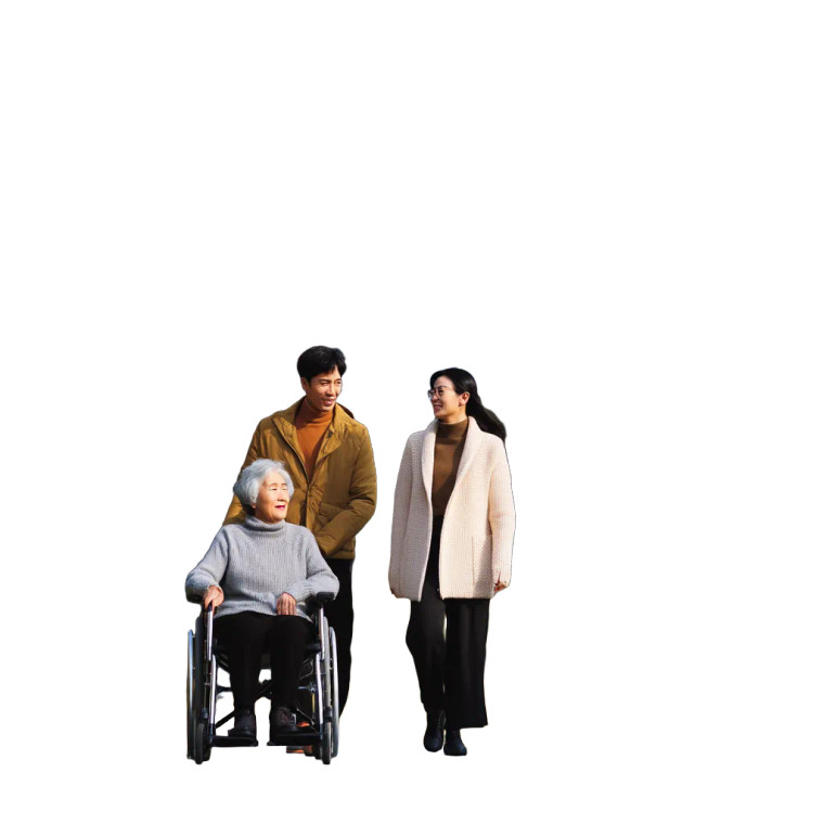 Smiling Elderly Care Vinyl Car Decal Sticker – Waterproof & UV-Resistant 