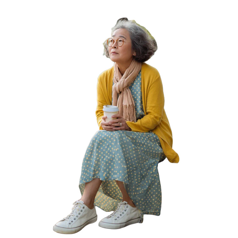 Stylish Elderly Woman V3 Vinyl Car Decal Sticker – Waterproof & UV-Resistant 