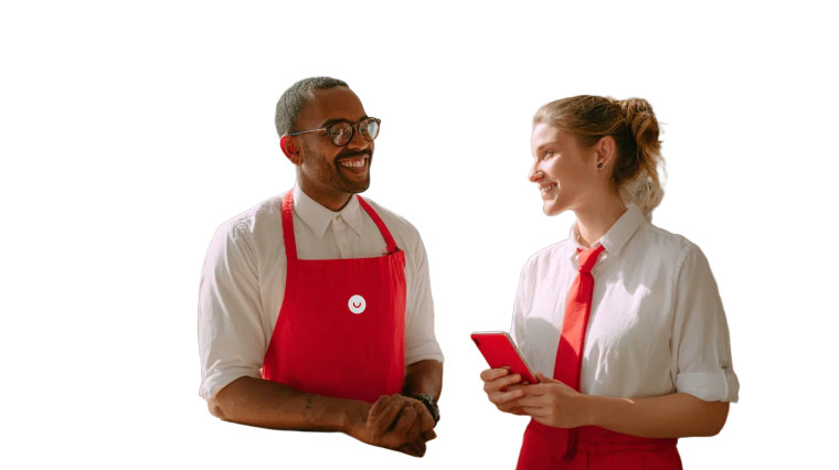 Restaurant Workers Smiling Vinyl Car Decal Sticker – Waterproof & UV-Resistant 