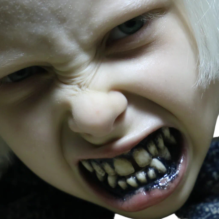 Fanged Little Girl Vinyl Car Decal Sticker – Waterproof & UV-Resistant 