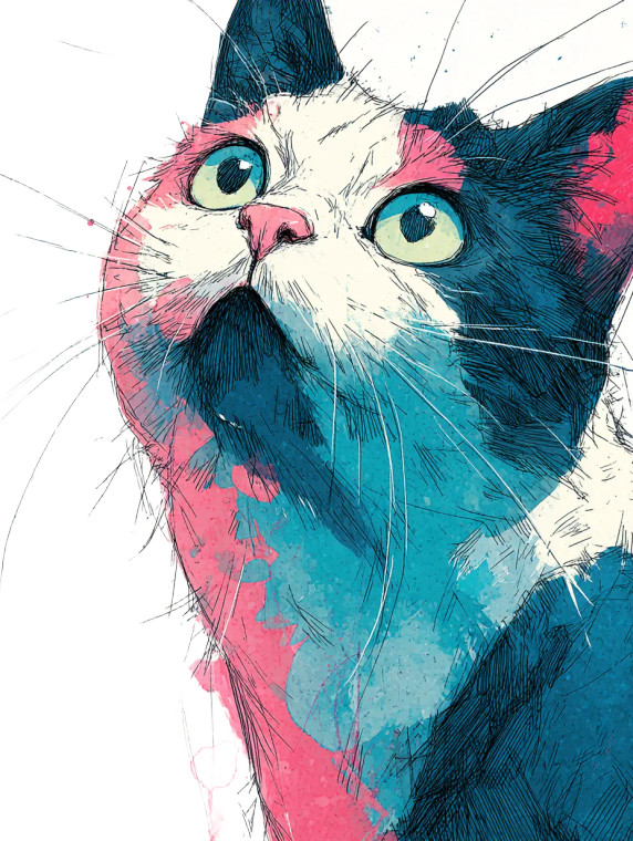 Whimsical Kitty Sketch Vinyl Car Decal Sticker – Waterproof & UV-Resistant 