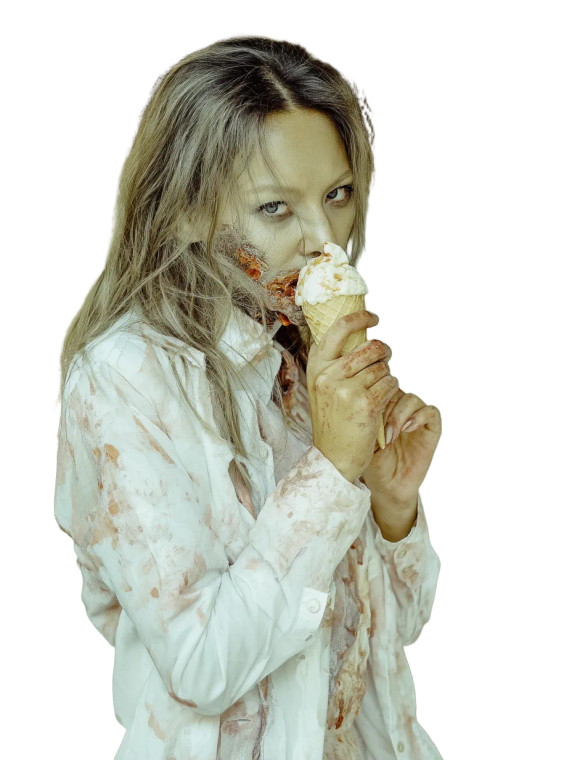Zombie With Ice Cream Vinyl Car Decal Sticker – Waterproof & UV-Resistant 