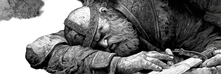 Dying Dwarf Illustration Vinyl Car Decal Sticker – Waterproof & UV-Resistant 