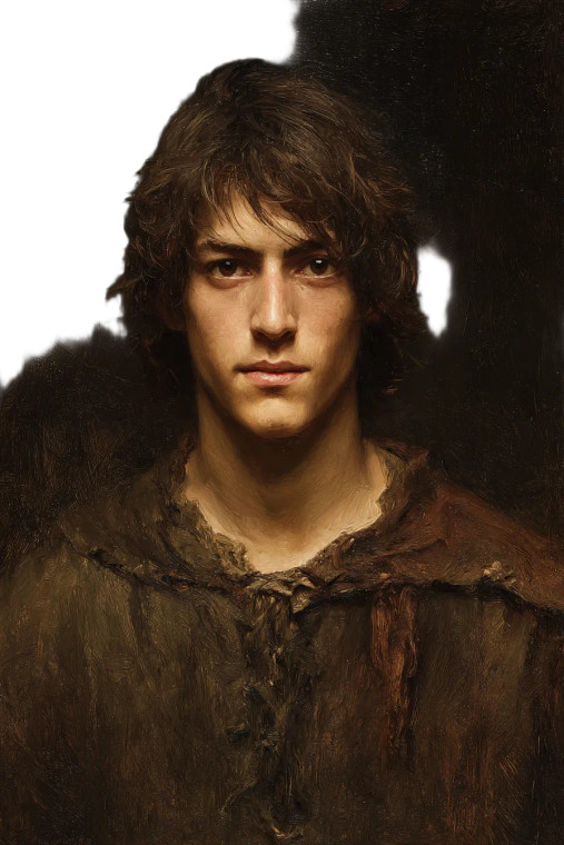 Medieval Peasant Portrait Vinyl Car Decal Sticker – Waterproof & UV-Resistant 