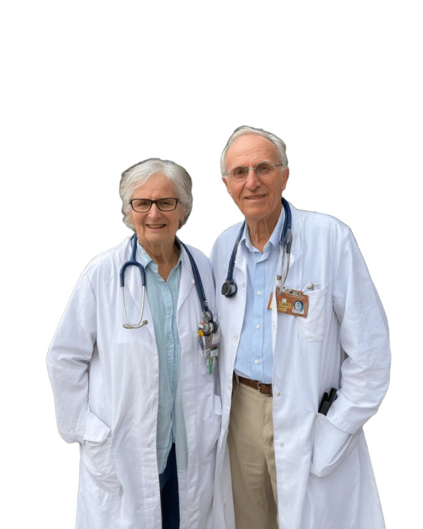 Elderly French Doctors Vinyl Car Decal Sticker – Waterproof & UV-Resistant 