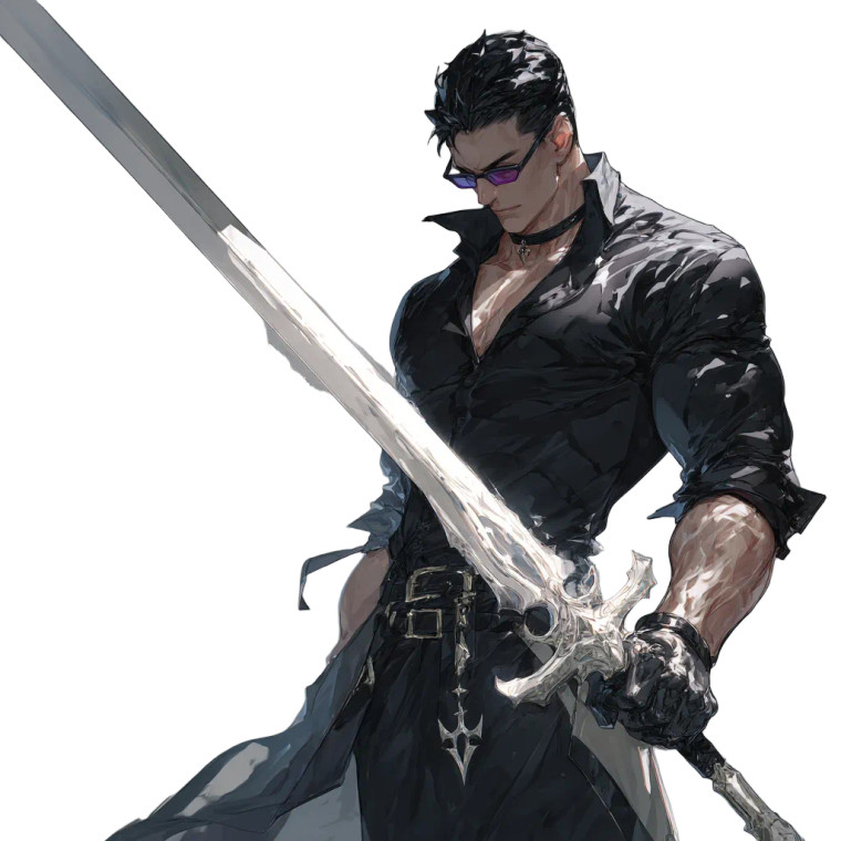 Muscular Swordsman V2 Vinyl Car Decal Sticker – Waterproof & UV-Resistant 