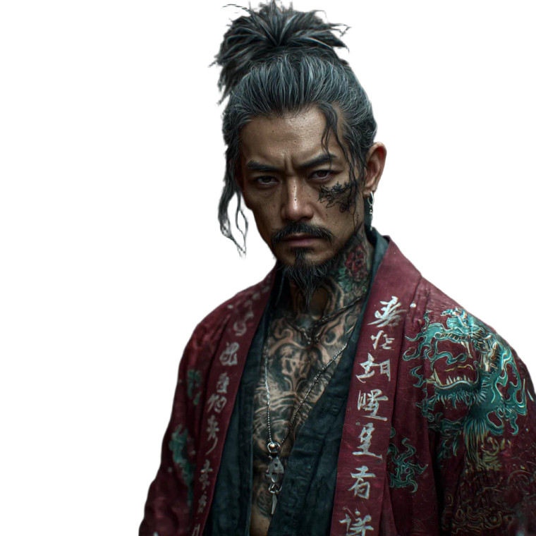 Asian Man Kimono Vinyl Car Decal Sticker – Waterproof & UV-Resistant 