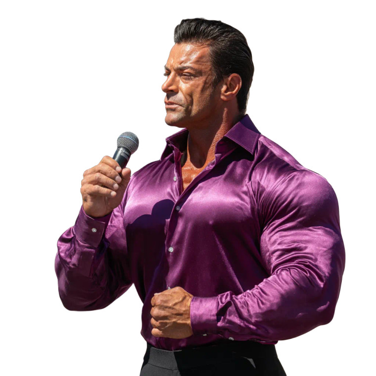 Muscular Bodybuilder Speech Vinyl Car Decal Sticker – Waterproof & UV-Resistant 