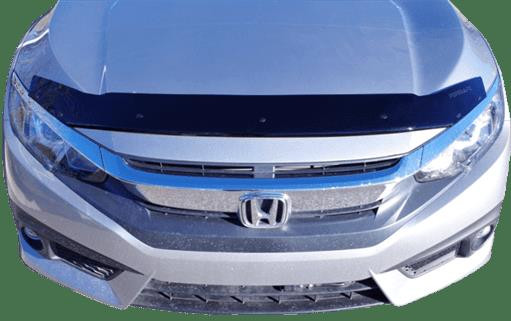 Fits 2016-2021 Honda Civic Tough Guard Form Fit Bug Shield HD9A16 Tough Form Fit; Low Profile/Premium; Black; Acrylic