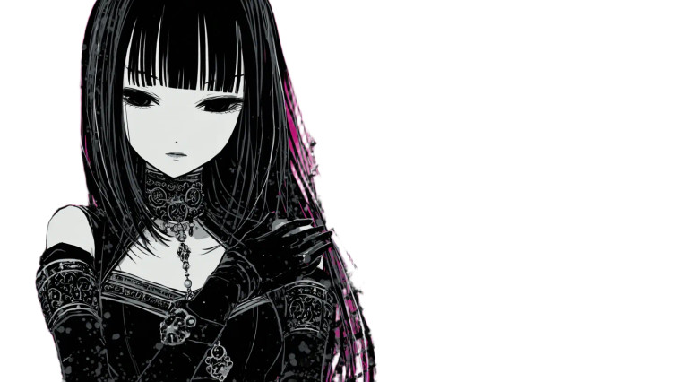 Gothic Anime Girl V34 Vinyl Car Decal Sticker – Waterproof & UV-Resistant 