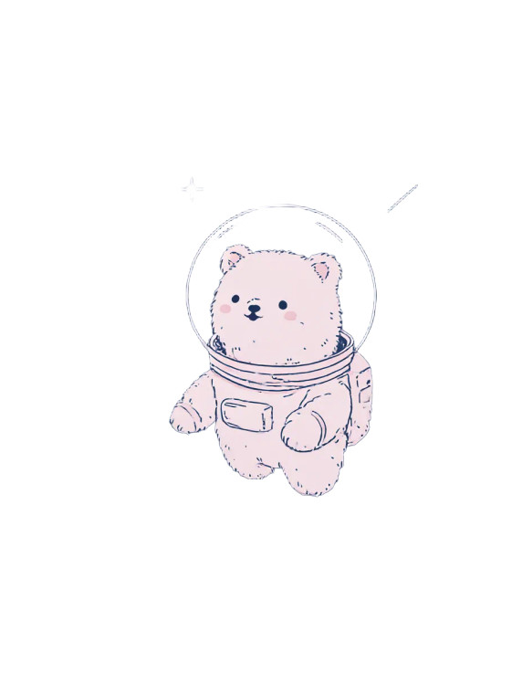 Astronaut Fluffy Bear Vinyl Car Decal Sticker – Waterproof & UV-Resistant 