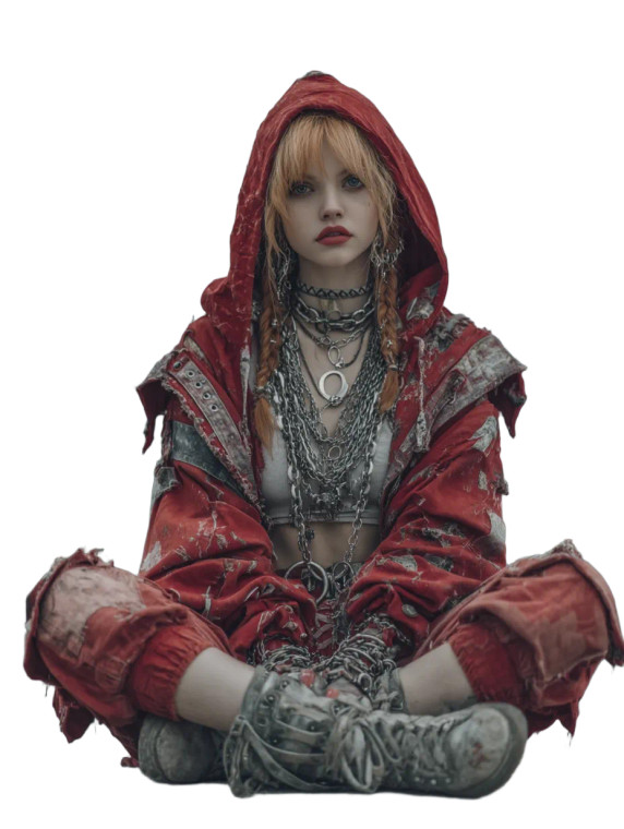 Rebellious Red Riding Hood Vinyl Car Decal Sticker – Waterproof & UV-Resistant 