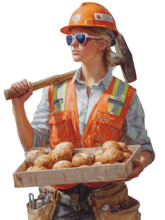 Construction Worker Baker Vinyl Car Decal Sticker – Waterproof & UV-Resistant 