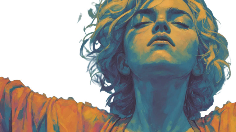 Joyful Woman Illustration Vinyl Car Decal Sticker – Waterproof & UV-Resistant 