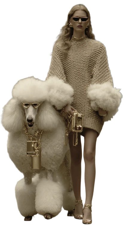 Fashionable Woman And Poodle Vinyl Car Decal Sticker – Waterproof & UV-Resistant 