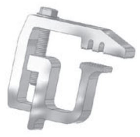Ultimate Truck Cap Clamp | Fits Various 1988-2020 Ford Models | For Fiberglass/Aluminum Rails | 0-1-3/8" Clamping | 2-1/2" Reach | Silver