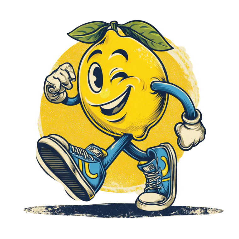 Cheerful Lemon Mascot Vinyl Car Decal Sticker – Waterproof & UV-Resistant 