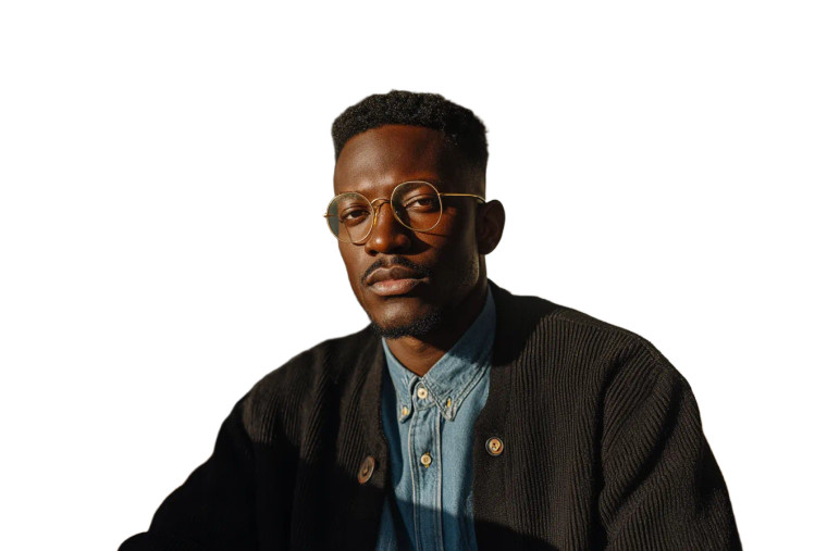 Contemplative Man Portrait Vinyl Car Decal Sticker – Waterproof & UV-Resistant 