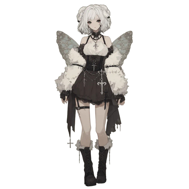 Gothic Poodle Moth Vtuber Vinyl Car Decal Sticker – Waterproof & UV-Resistant 