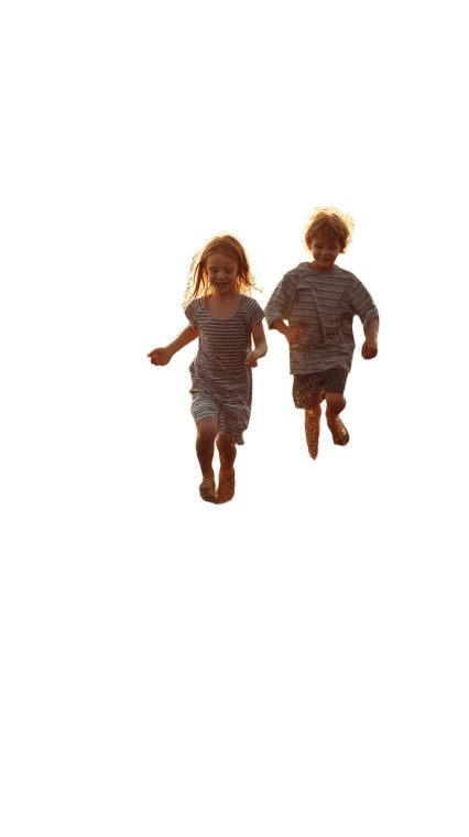 Joyful Children Running V2 Vinyl Car Decal Sticker – Waterproof & UV-Resistant 