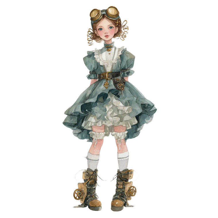 Steampunk Girl V4 Vinyl Car Decal Sticker – Waterproof & UV-Resistant 