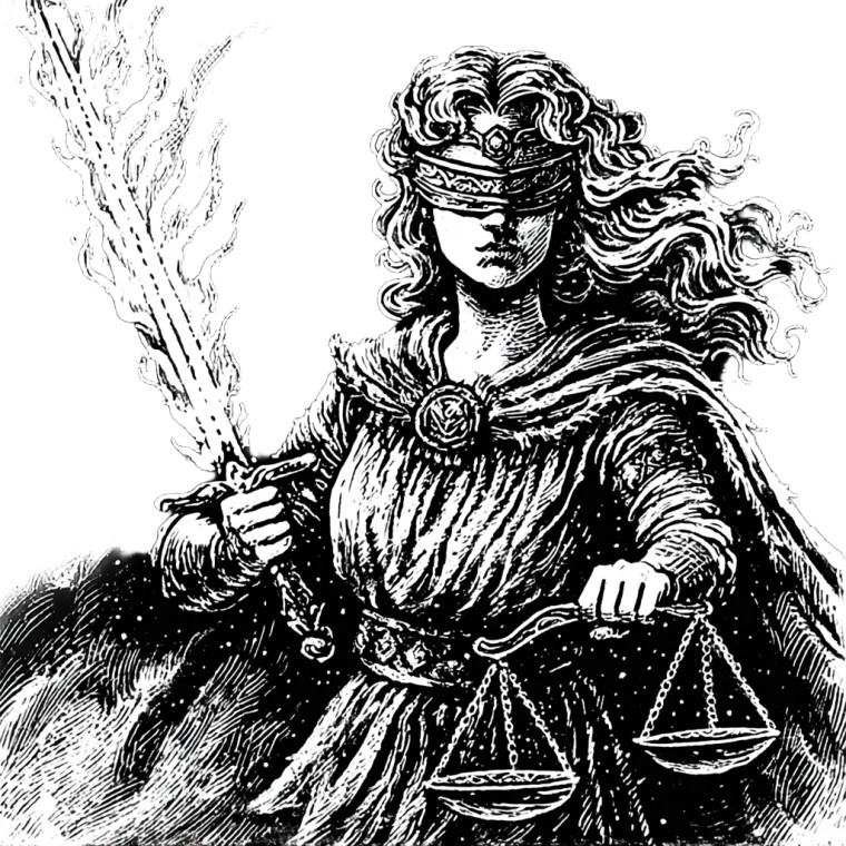 Blindfolded Paladin Vinyl Car Decal Sticker – Waterproof & UV-Resistant 