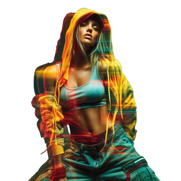 Futuristic Model Pose V2 Vinyl Car Decal Sticker – Waterproof & UV-Resistant 