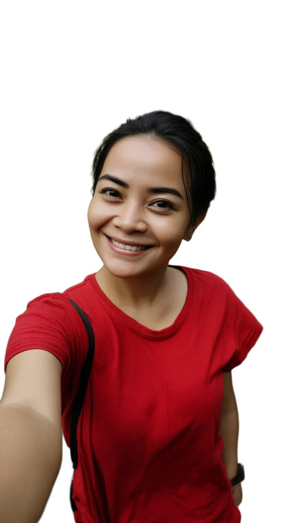 Smiling Indonesian Woman Vinyl Car Decal Sticker – Waterproof & UV-Resistant 