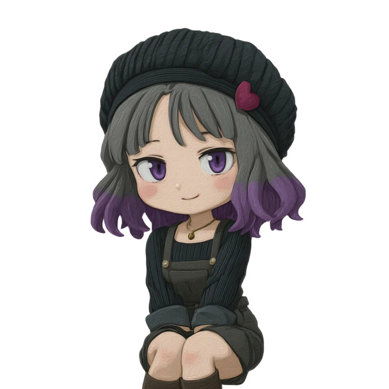 Purple-Haired Character Vinyl Car Decal Sticker – Waterproof & UV-Resistant 