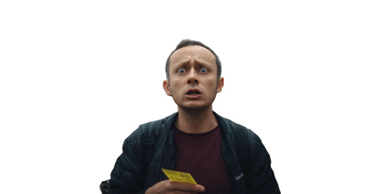 Frustrated Queue Man Vinyl Car Decal Sticker – Waterproof & UV-Resistant 