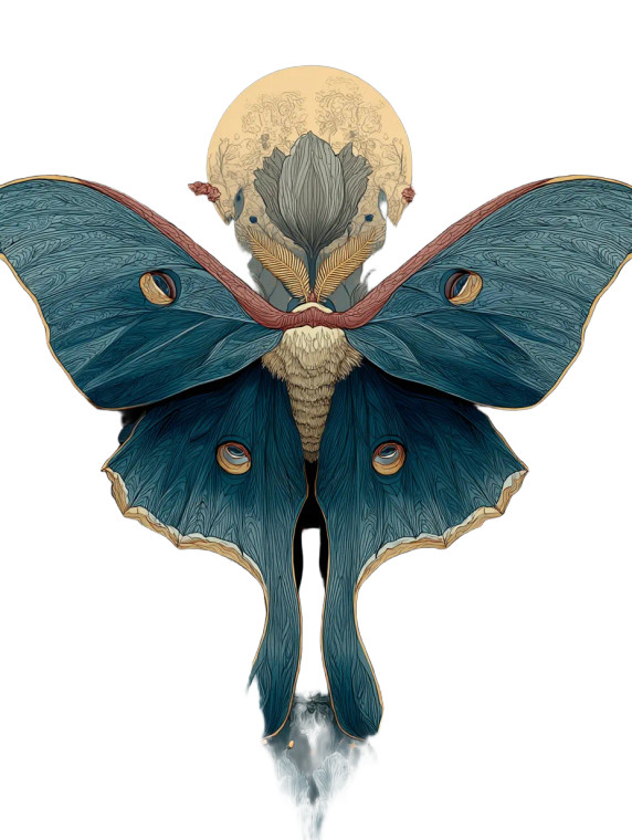 Luna Moth Art V2 Vinyl Car Decal Sticker – Waterproof & UV-Resistant 