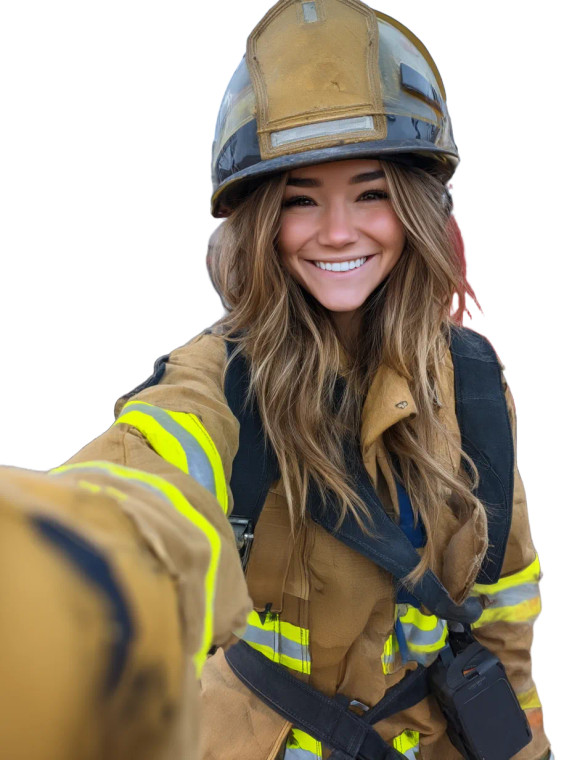 Gorgeous Firefighter Selfie V2 Vinyl Car Decal Sticker – Waterproof & UV-Resistant 