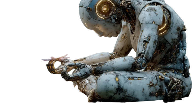 Meditative Android Vinyl Car Decal Sticker – Waterproof & UV-Resistant 