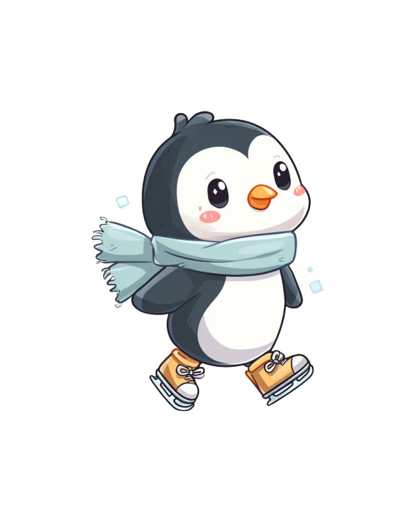 Cute Penguin Mascot Vinyl Car Decal Sticker – Waterproof & UV-Resistant 
