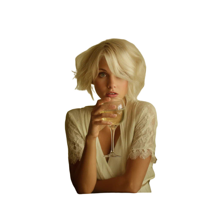 Blonde Woman Drinking V3 Vinyl Car Decal Sticker – Waterproof & UV-Resistant 