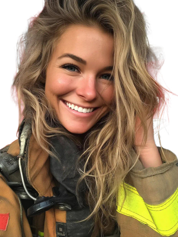 Blonde Firefighter Selfie V3 Vinyl Car Decal Sticker – Waterproof & UV-Resistant 