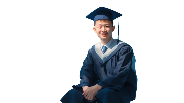 Graduating Chinese Boy V3 Vinyl Car Decal Sticker – Waterproof & UV-Resistant 