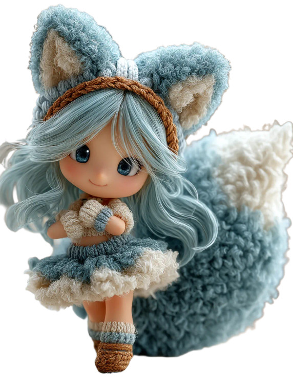 Fluffy Fox Girl Vinyl Car Decal Sticker – Waterproof & UV-Resistant 