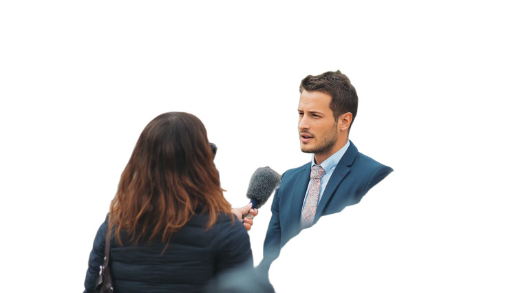 Politician Interview Vinyl Car Decal Sticker – Waterproof & UV-Resistant 